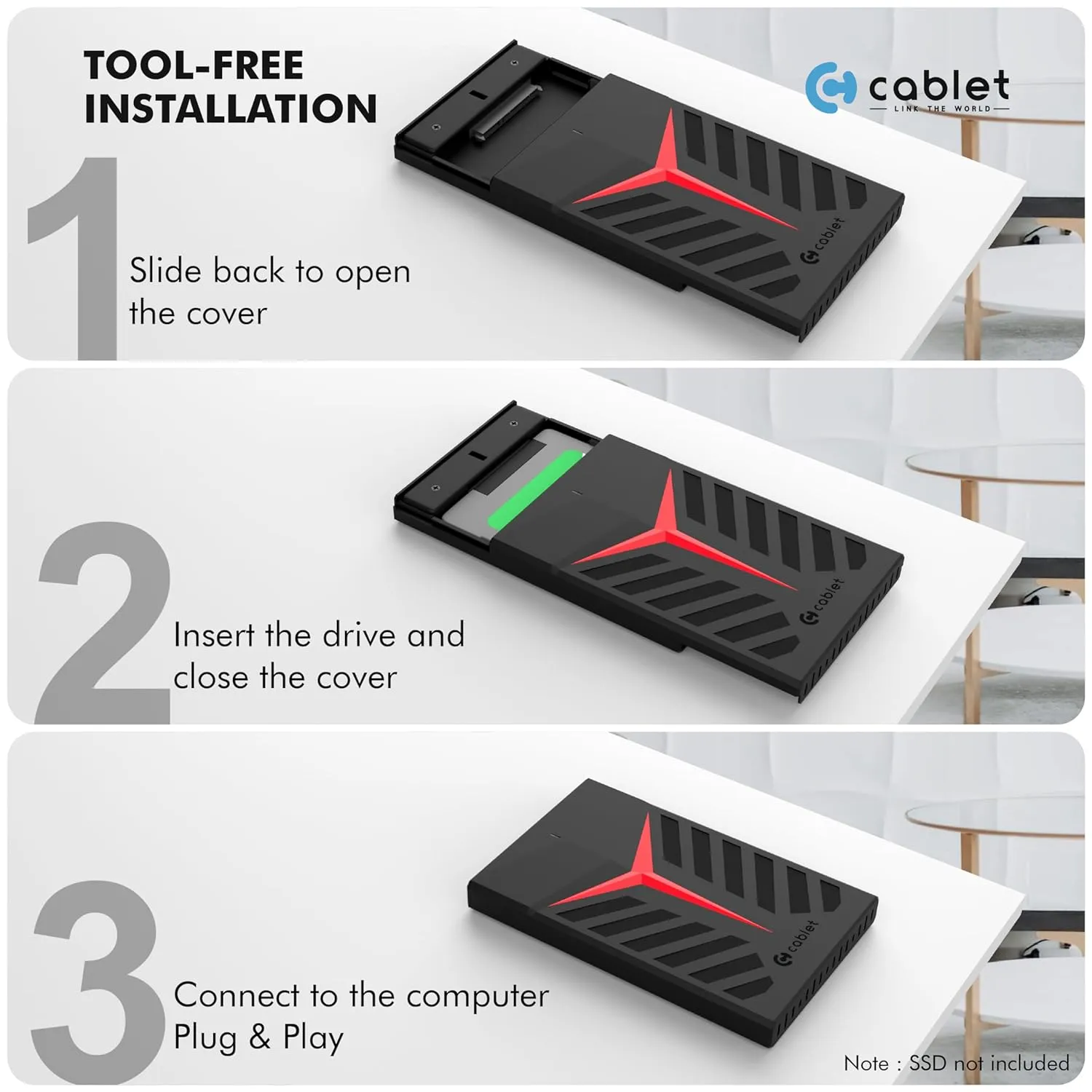 Cablet SSD Casing 2.5 Inch Sata USB 3.0 (HD2533 U3) view 5